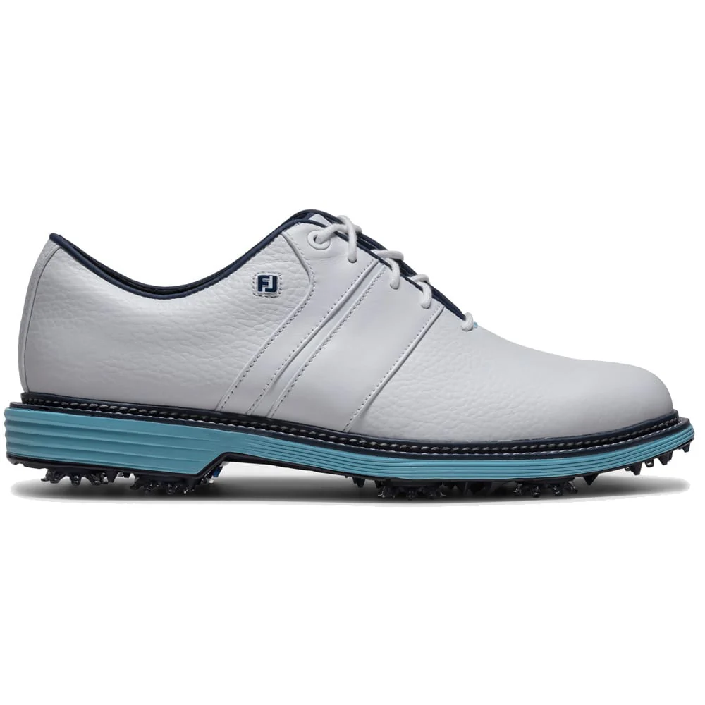 FootJoy Premiere Series Packard Waterproof Spiked Shoes - White/Navy/Blue