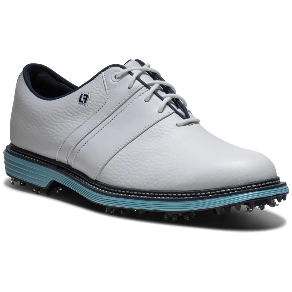 FootJoy Premiere Series Packard Waterproof Spiked Shoes - White/Navy/Blue - Image 4