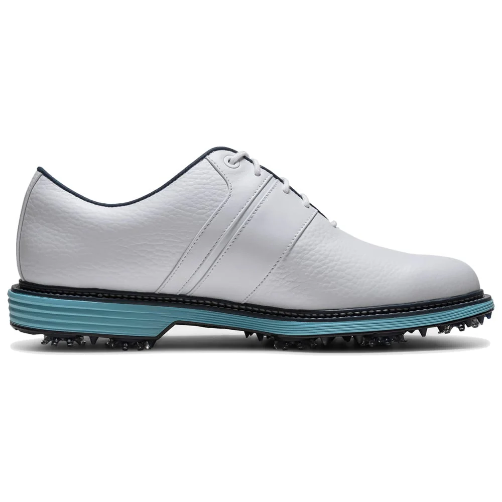FootJoy Premiere Series Packard Waterproof Spiked Shoes - White/Navy/Blue - Image 6