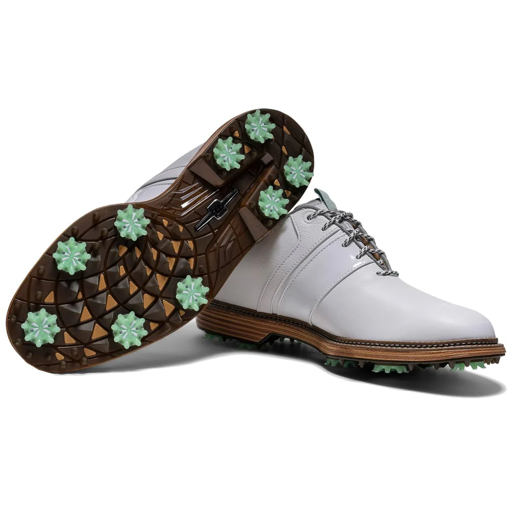 FootJoy Premiere Series Packard Limited Edition Waterproof Spiked Shoes - White/Mist - Image 4