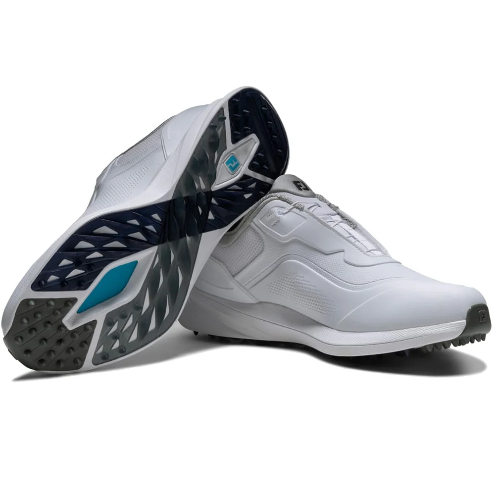 FootJoy Pro SL Boa Waterproof Spikeless Shoes - White/White/Grey - Image 6