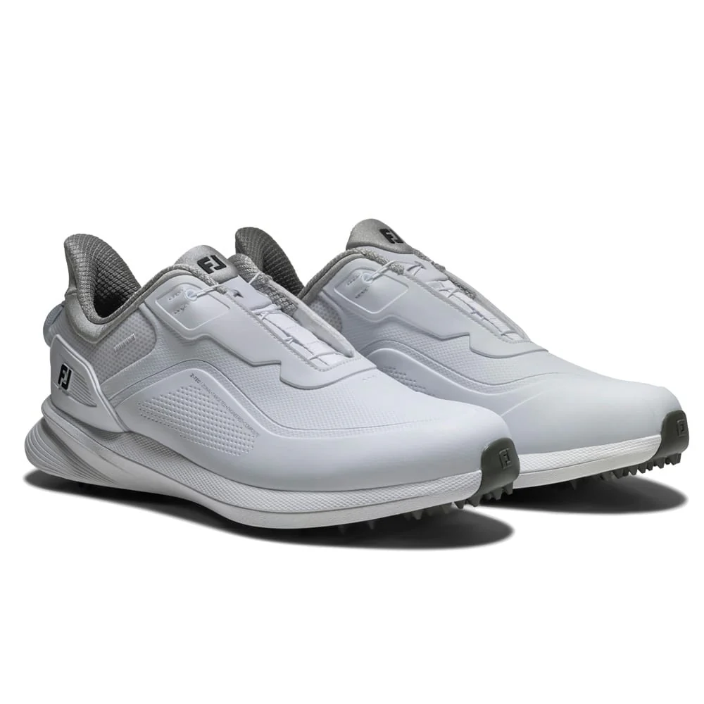 FootJoy Pro SL Boa Waterproof Spikeless Shoes - White/White/Grey - Image 7
