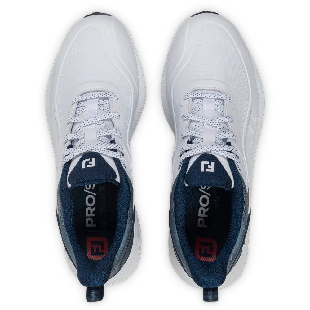 FootJoy Pro SL Waterproof Spikeless Shoes - White/Blue/Red - Image 7