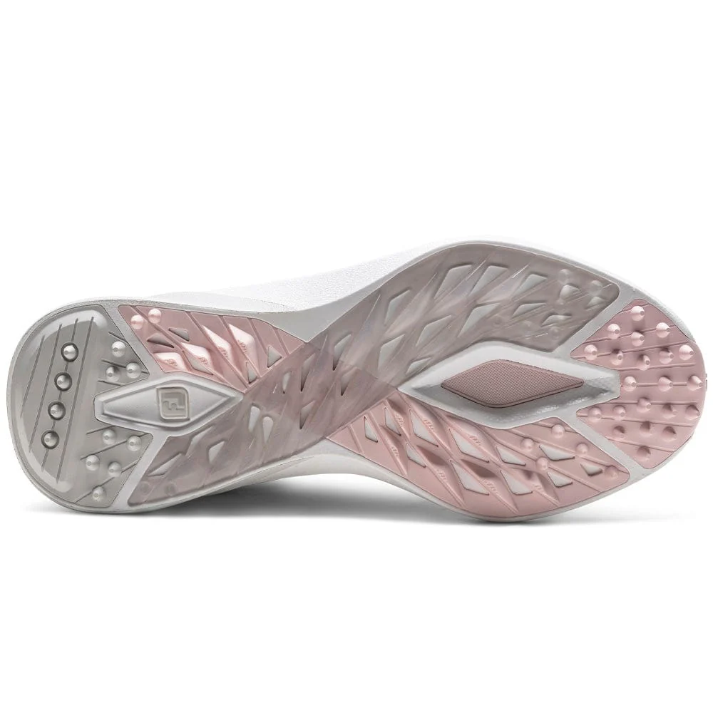 FootJoy Pro SL Ladies Waterproof Spikeless Shoes - White/White/Grey - Image 3