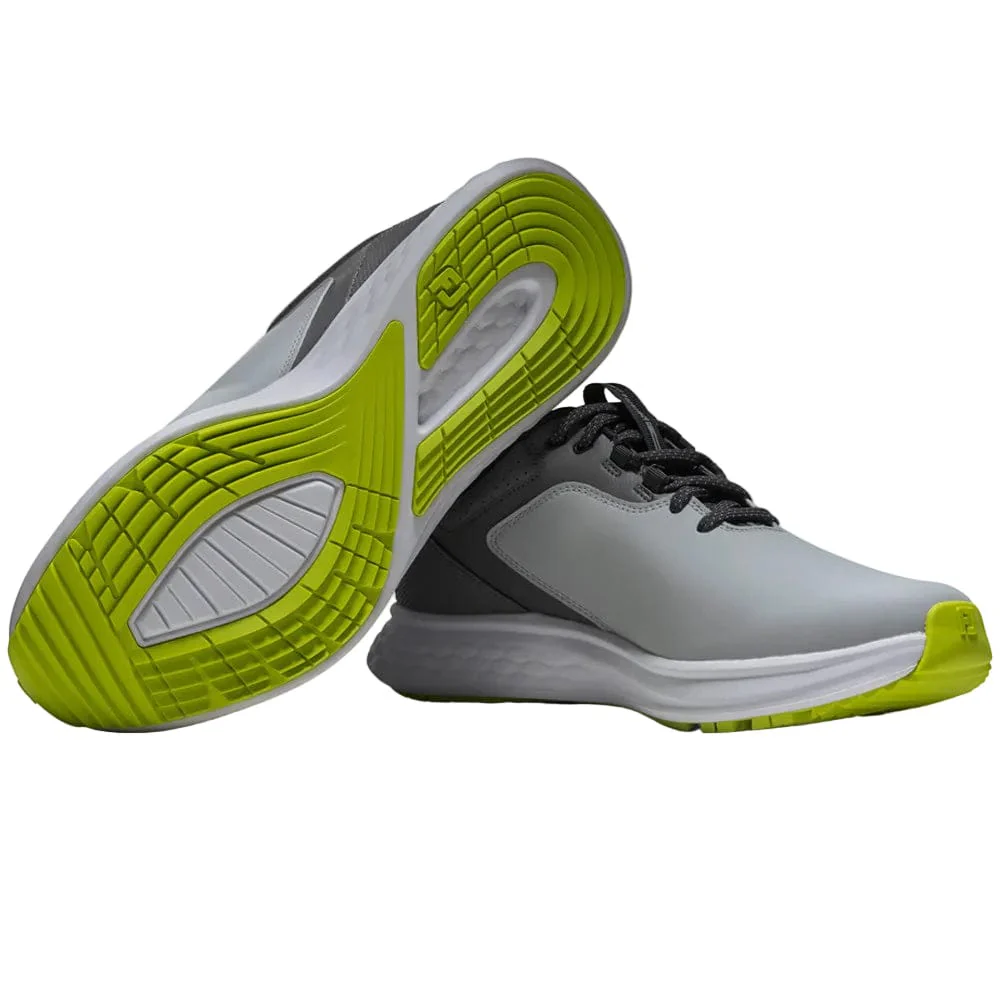 FootJoy Pulse Spikeless Waterproof Shoes - Grey/Grey/Lime - Image 5