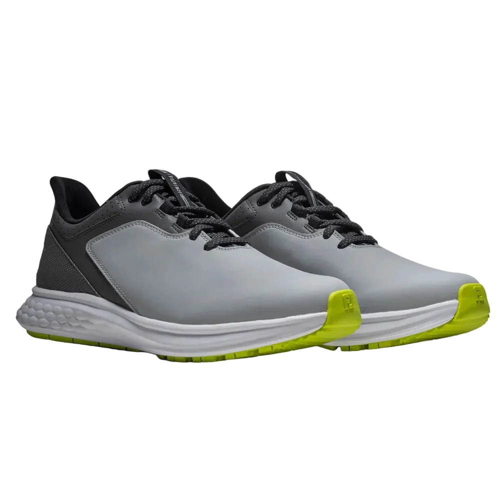 FootJoy Pulse Spikeless Waterproof Shoes - Grey/Grey/Lime - Image 6