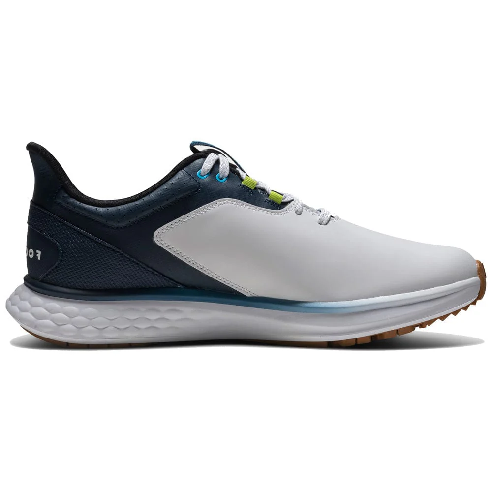 FootJoy Pulse Spikeless Waterproof Shoes - White/Gum/Navy