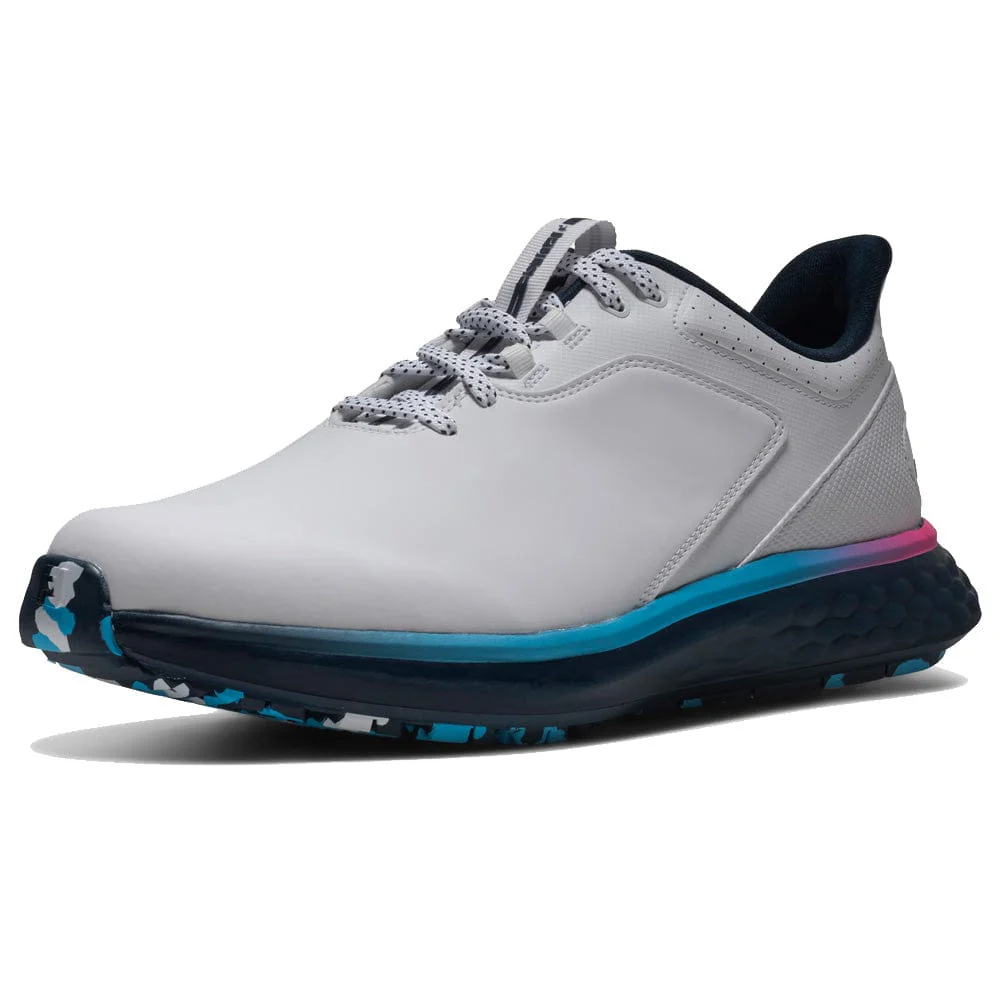 FootJoy Pulse Spikeless Waterproof Shoes - White/Navy/Pink - Image 3