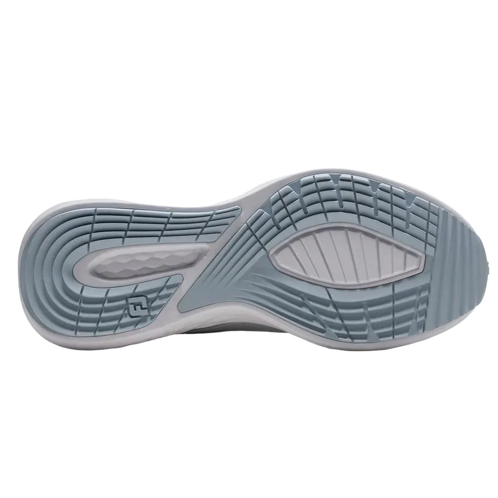 FootJoy Pulse Ladies Spikeless Waterproof Shoes - White/Grey/Blue - Image 3