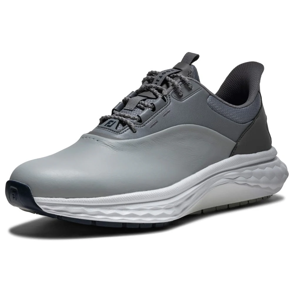 FootJoy Quantum Spikeless Waterproof Shoes - Grey/Charcoal/White - Image 3