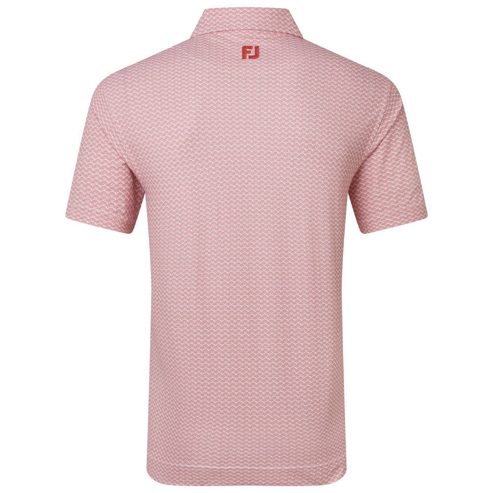 FootJoy Scallop Geo Pique Polo Shirt - Nantucket Red - Image 2