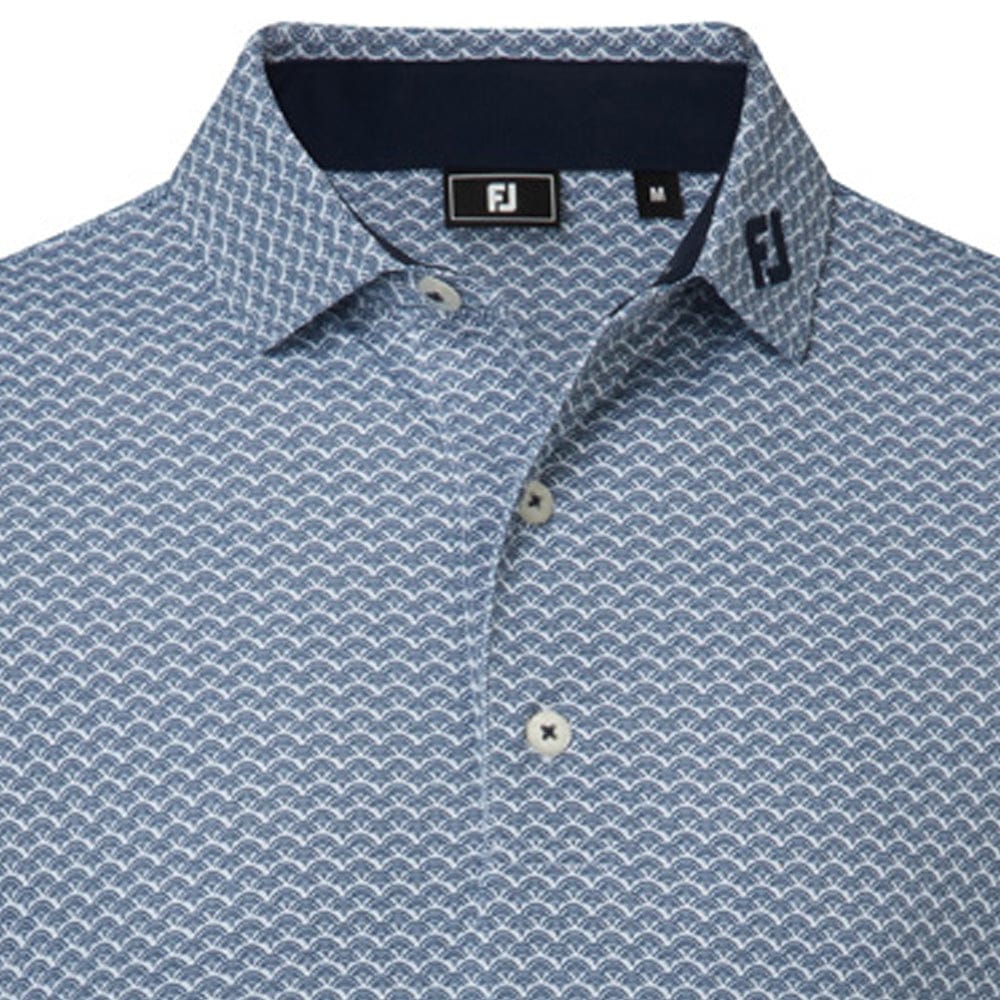 FootJoy Scallop Geo Pique Polo Shirt - Navy - Image 3