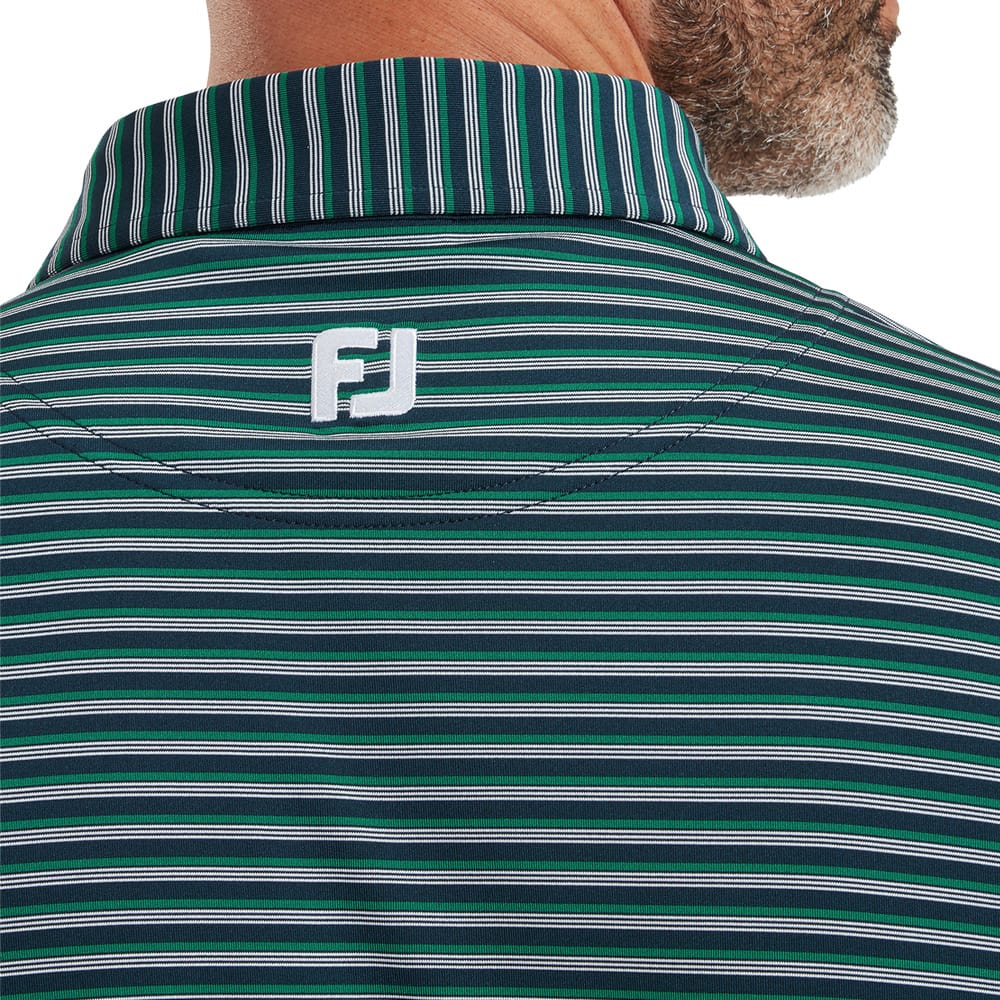FootJoy Shadow Stripe Lisle Polo Shirt - Navy - Image 5