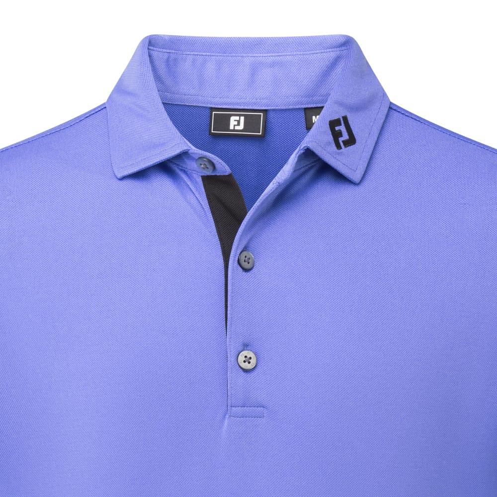 FootJoy Sleeve Stripe Pique Polo Shirt - Vivid Violet/Black/White - Image 3