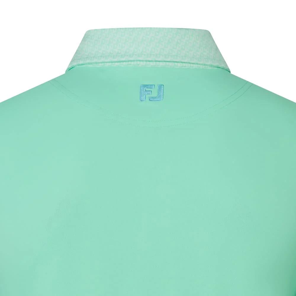 FootJoy Star Geo Trim Pique Polo Shirt - Seaglass - Image 4