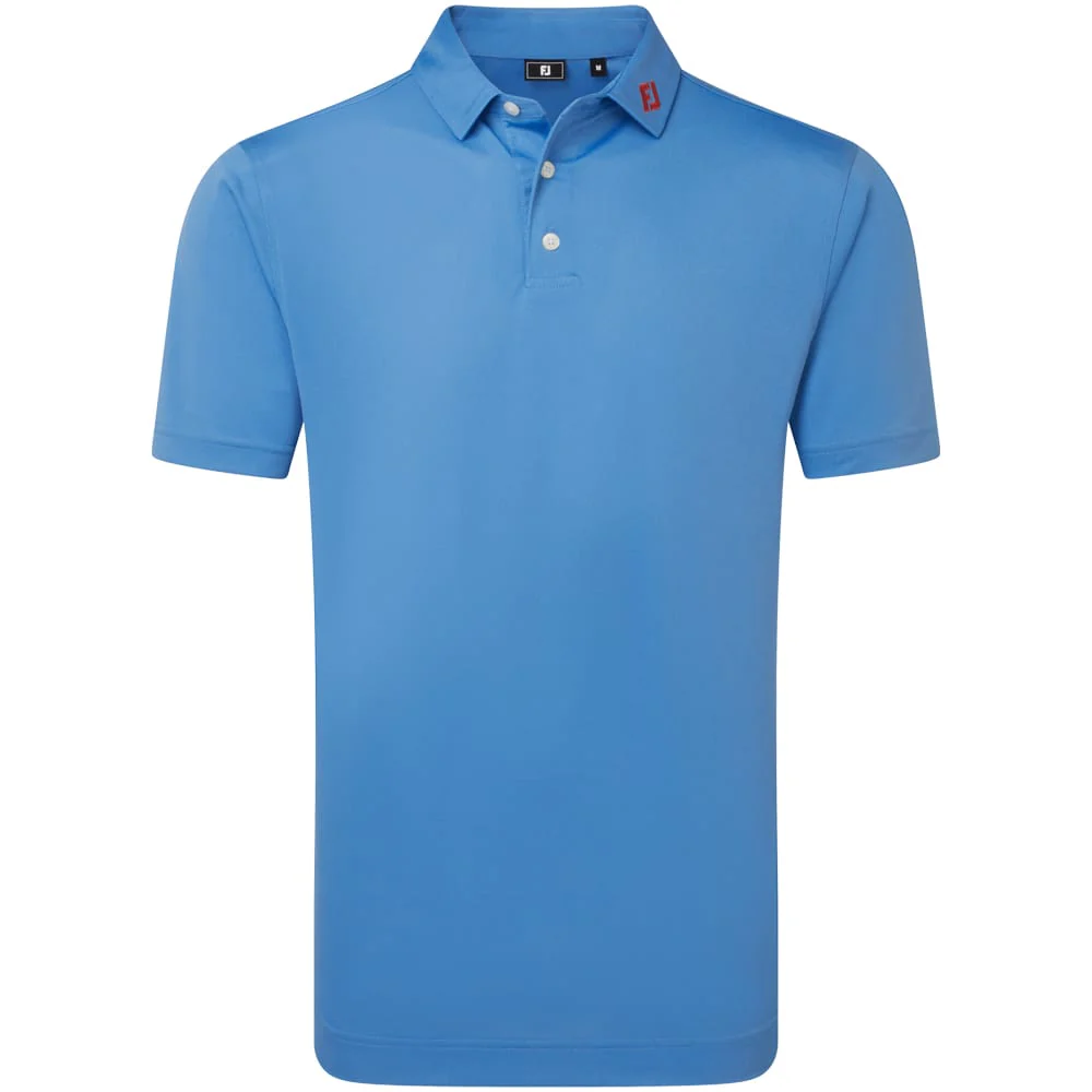 FootJoy Stretch Pique Solid Polo Shirt - Coastal Blue