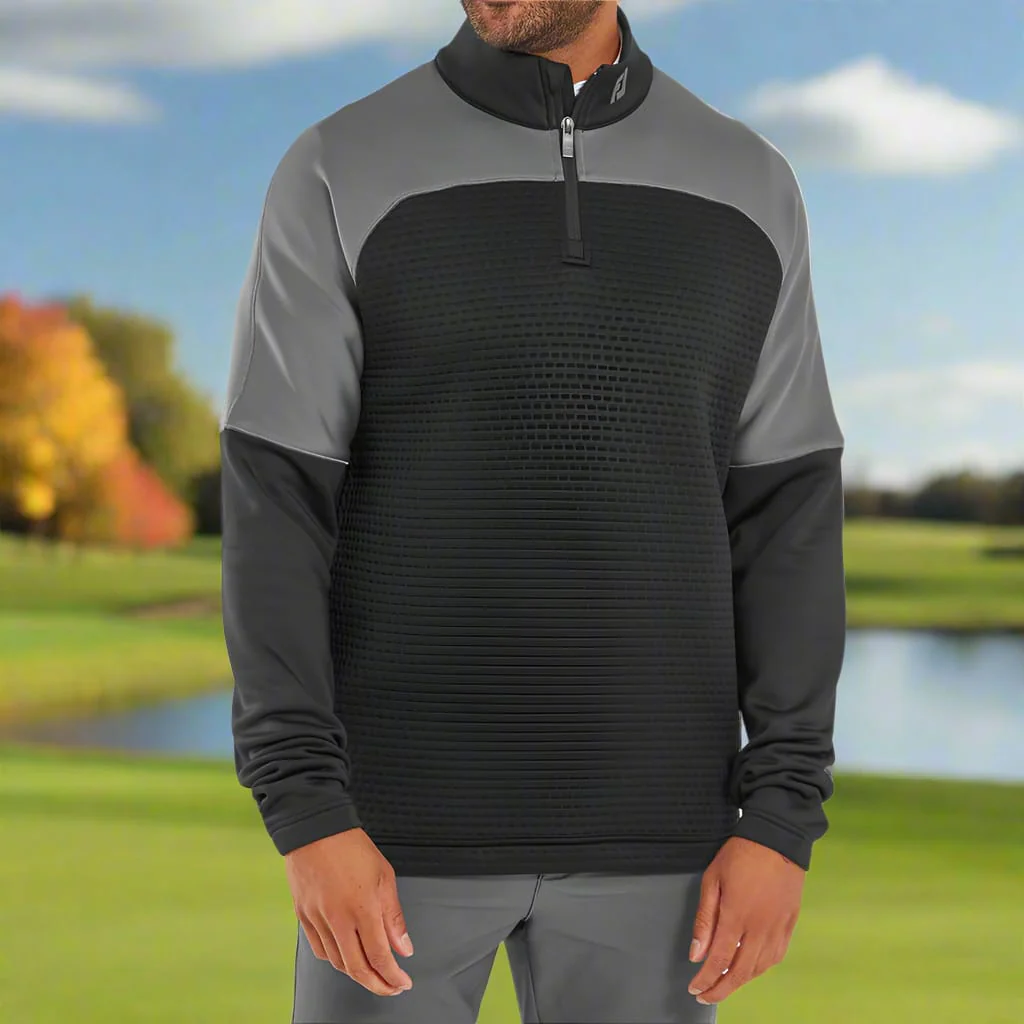 FootJoy ThermoSeries Jacquard Midlayer - Black/Charcoal - Image 6
