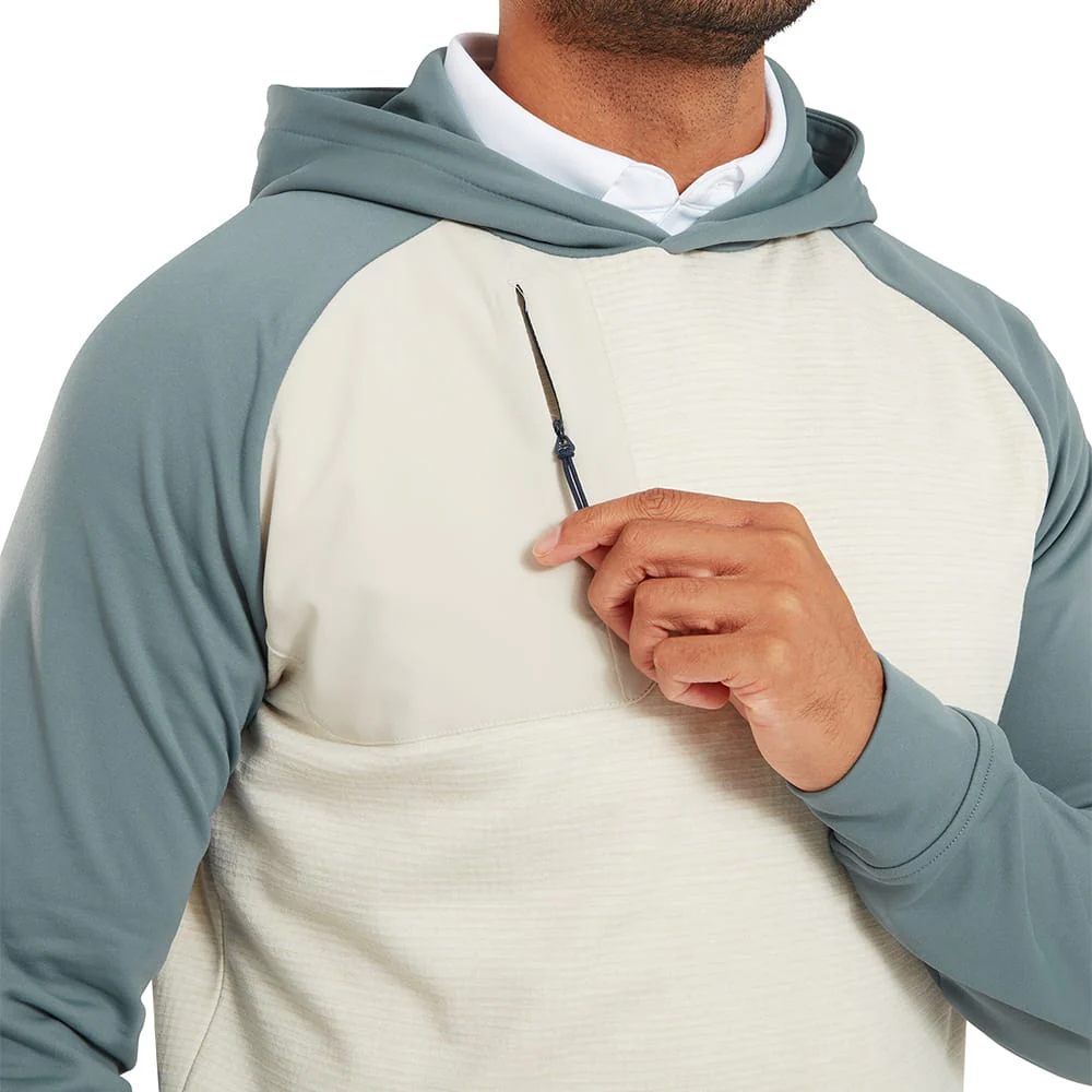 FootJoy ThermoSeries Pullover Hoodie - Stone/Green - Image 3