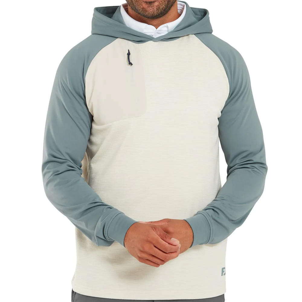 FootJoy ThermoSeries Pullover Hoodie - Stone/Green - Image 4