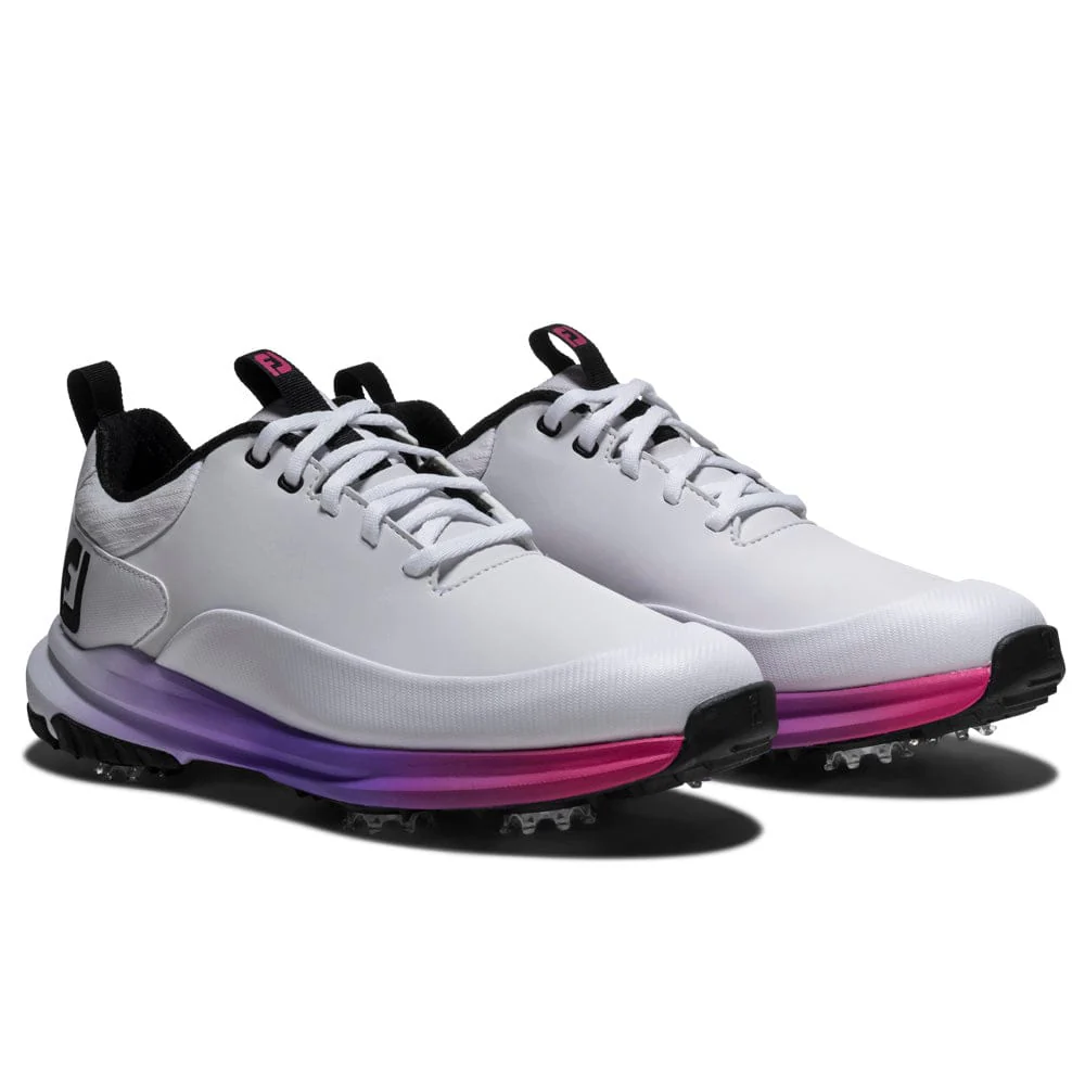 FootJoy Tour Rival Ladies Waterproof Spiked Shoes - White/Silver/Pink - Image 4