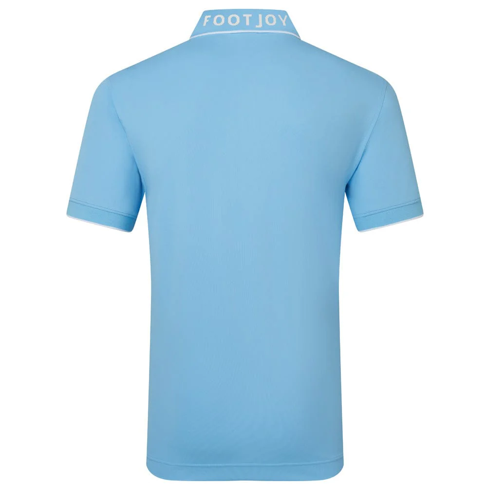 FootJoy Wordmark Pique Polo Shirt - Blue Reef - Image 2