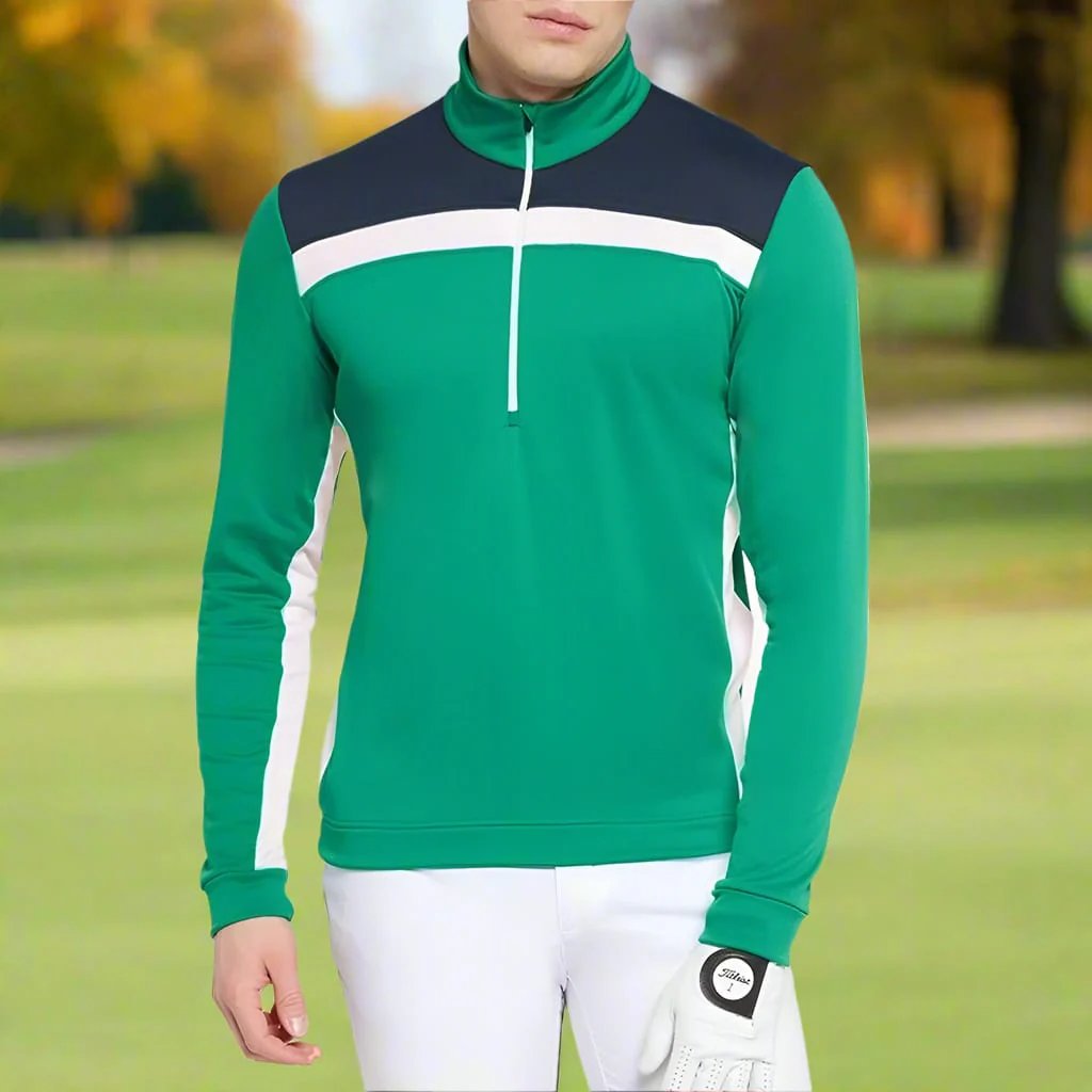 Galvin Green Dean 1/2 Zip Pullover - Navy/Golf Green - Image 5