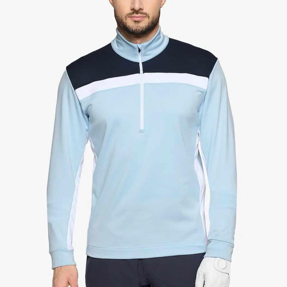 Galvin Green Dean 1/4 Zip Pullover - Crystal Blue/White/Navy - Image 4