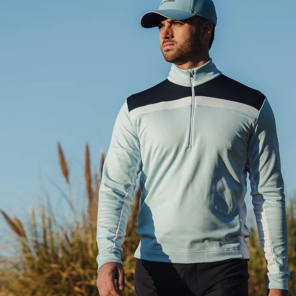 Galvin Green Dean 1/4 Zip Pullover - Crystal Blue/White/Navy - Image 7