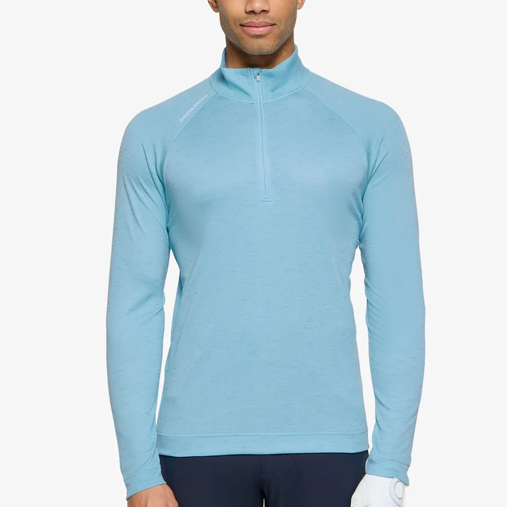 Galvin Green Dion 1/4 Zip Pullover - Crystal Blue Melange - Image 3