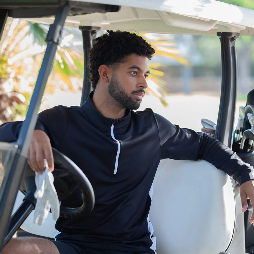 Galvin Green Don 1/4 Zip Pullover - Black/White - Image 6