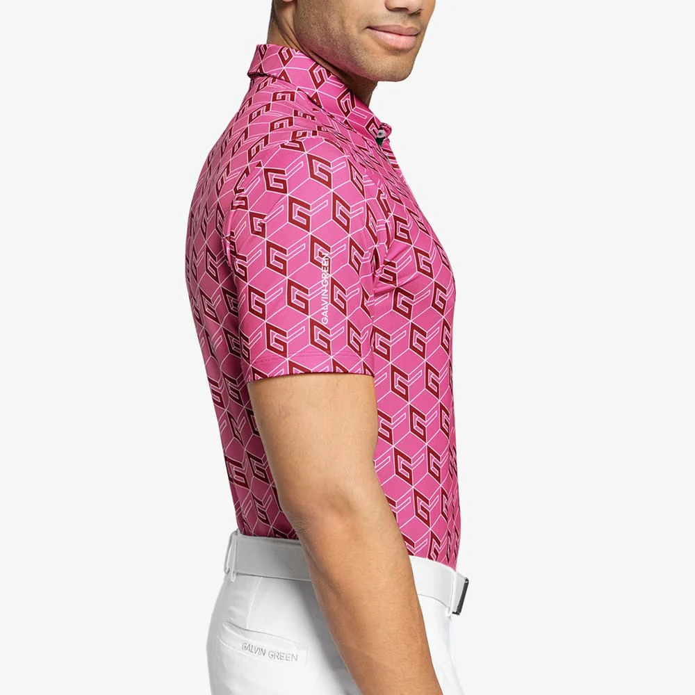Galvin Green Ltd Collection Martinez Polo Shirt - Pink/Green - Image 3