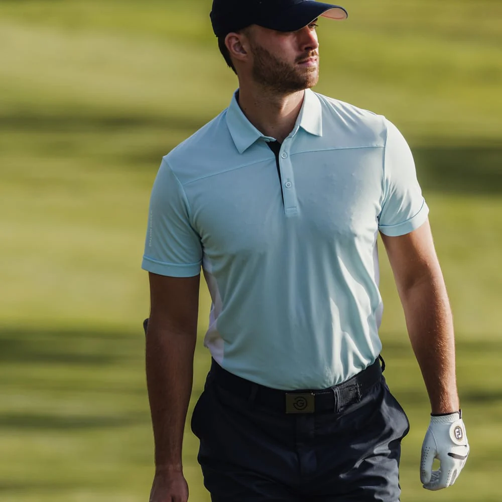Galvin Green Mitchell Polo Shirt - Crystal Blue/White/Navy - Image 6