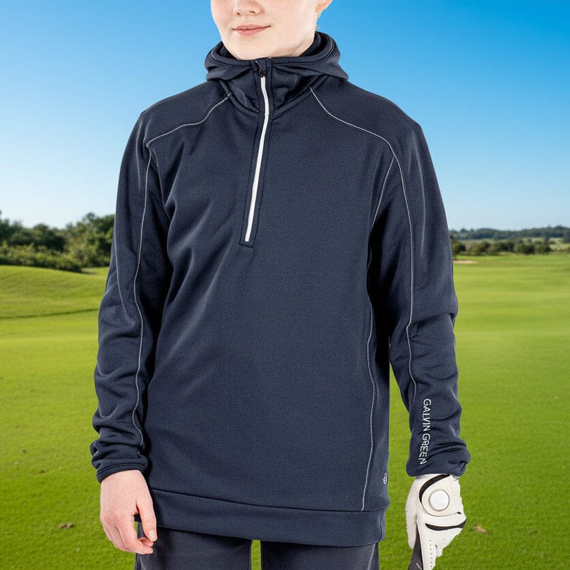 Galvin Green Junior Rob 1/4 Zip Hoodie - Navy - Image 5