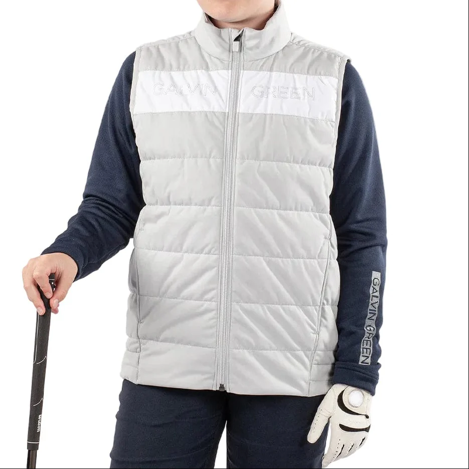 Galvin Green Junior Ronie Padded Gilet - Cool Grey/White - Image 3