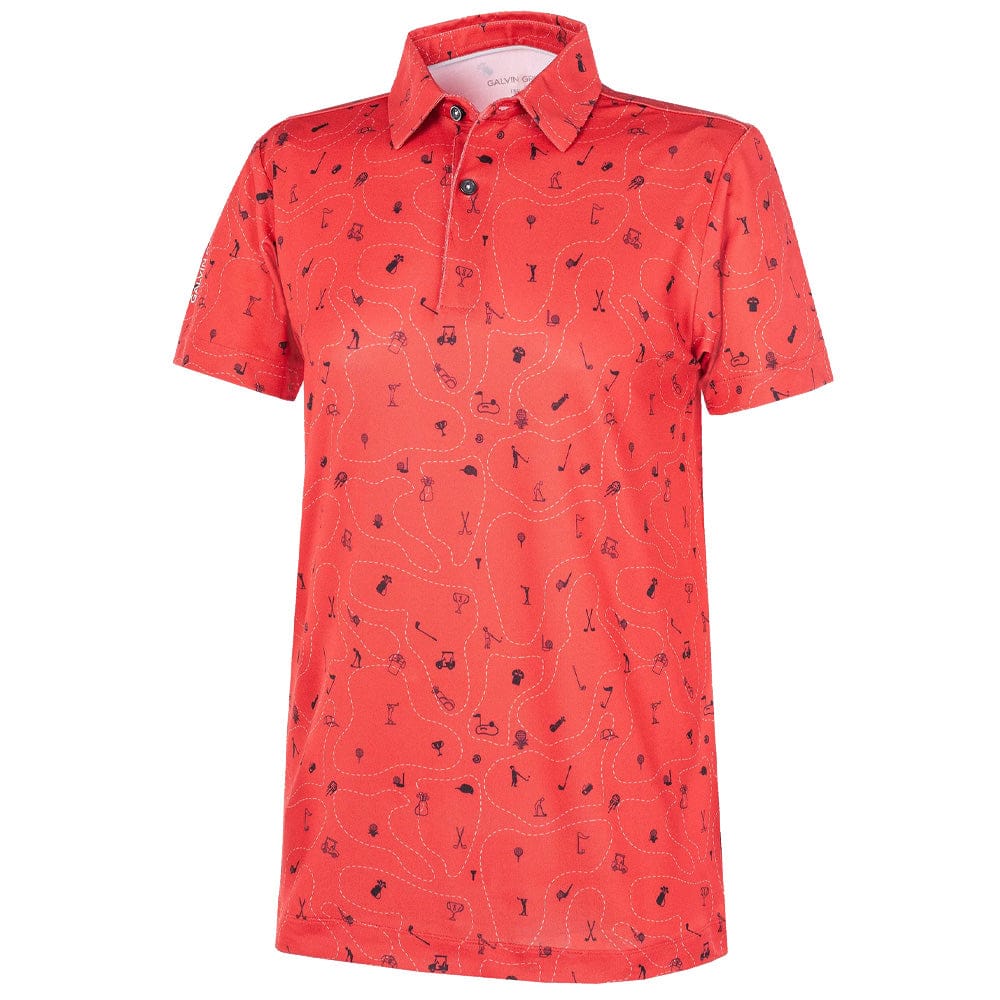 Galvin Green Junior Rowan Polo Shirt - Red/Black