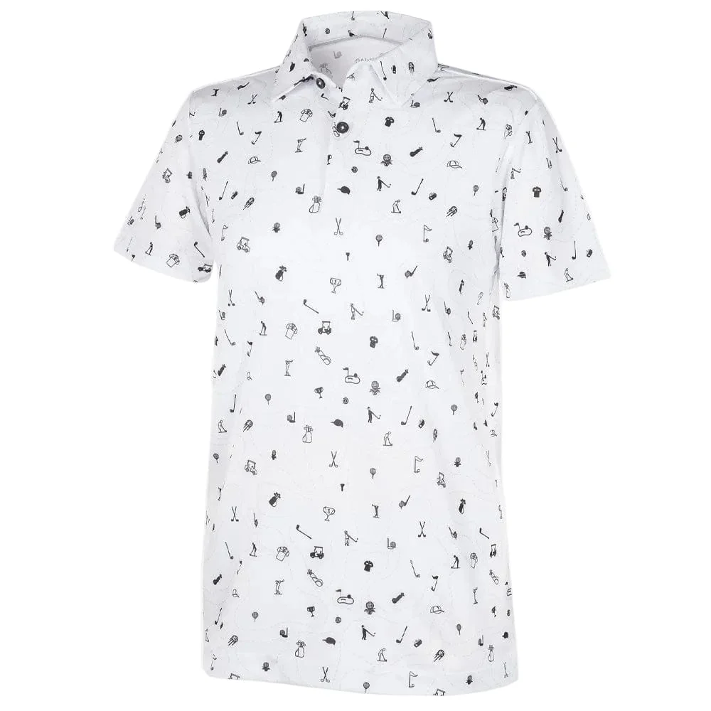 Galvin Green Junior Rowan Polo Shirt - White/Black