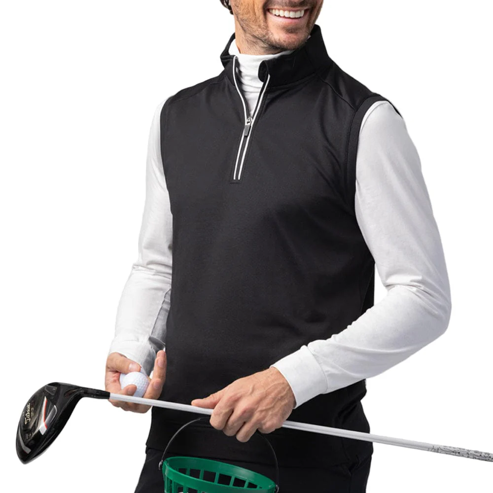 Glenmuir Applecross 1/4 Zip Gilet - Black/White - Image 5