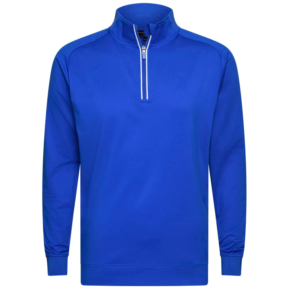 Glenmuir Esk 1/4 Zip Pullover - Ascot Blue/White