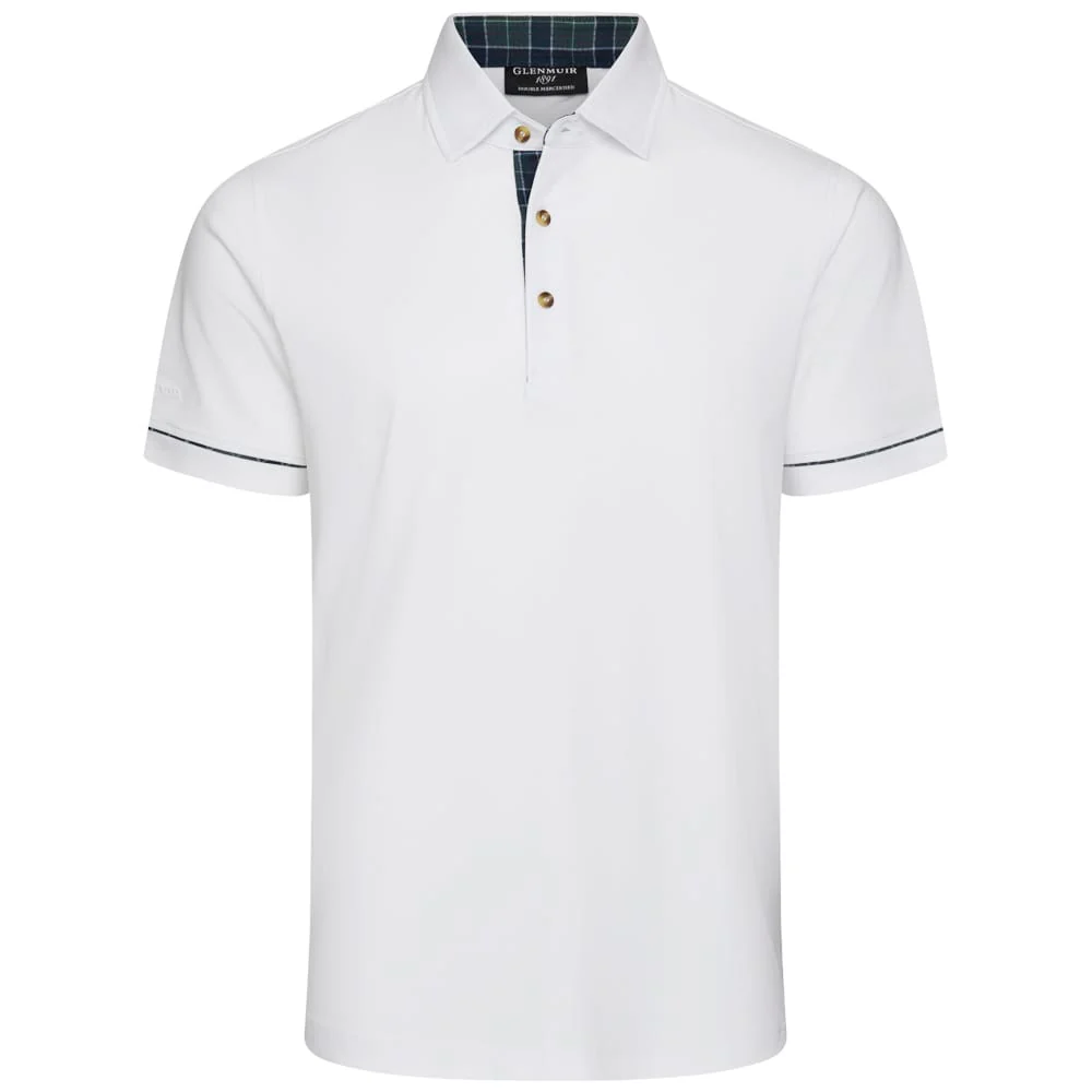 Glenmuir Gordon Polo Shirt - White/Tartan