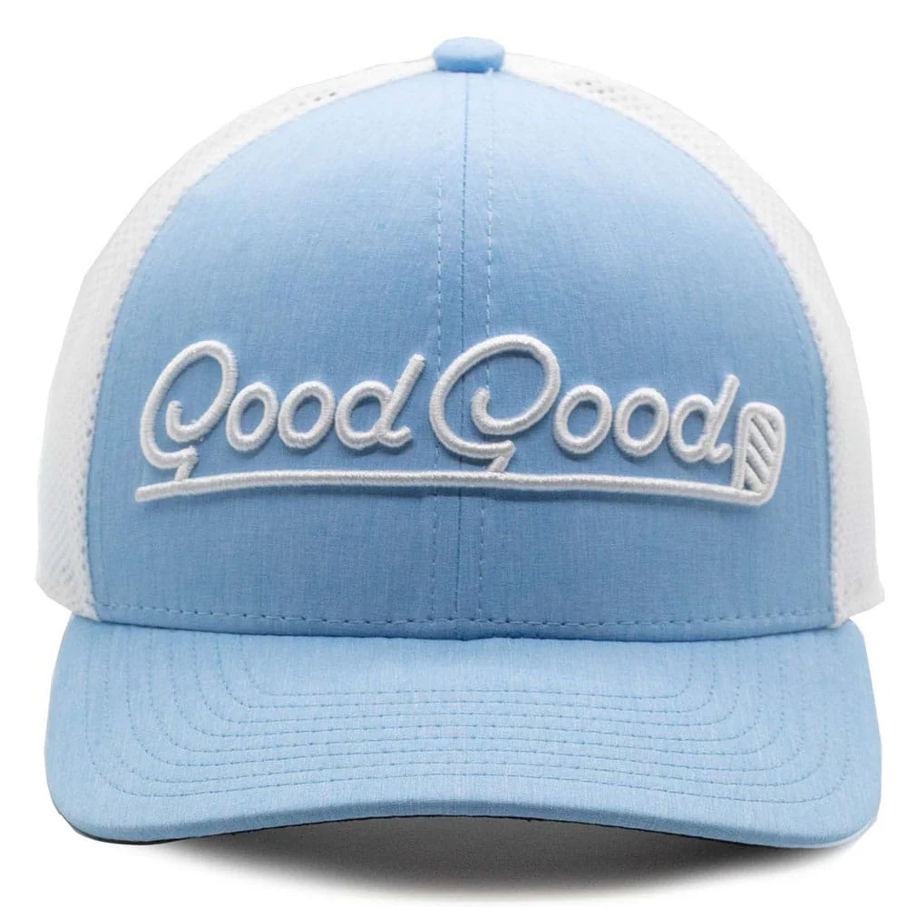 Good Good Golf Birdie Blue Trucker Cap - Solid Blue/White - Image 2