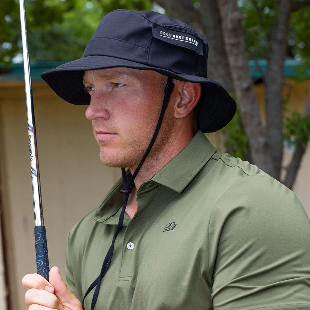 Good Good Golf Drive Sun Hat - Solid Black - Image 4