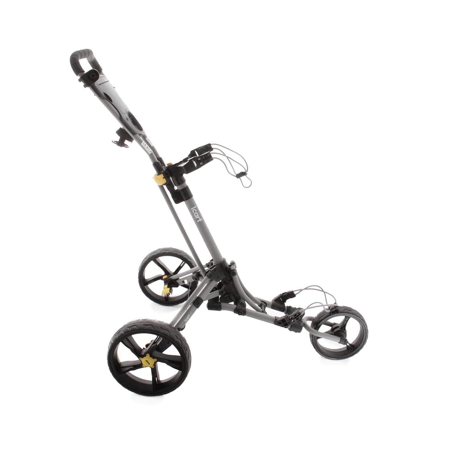 iCart Go 3-Wheel Push/Pull Trolley - Black/Grey/Yellow - Image 3
