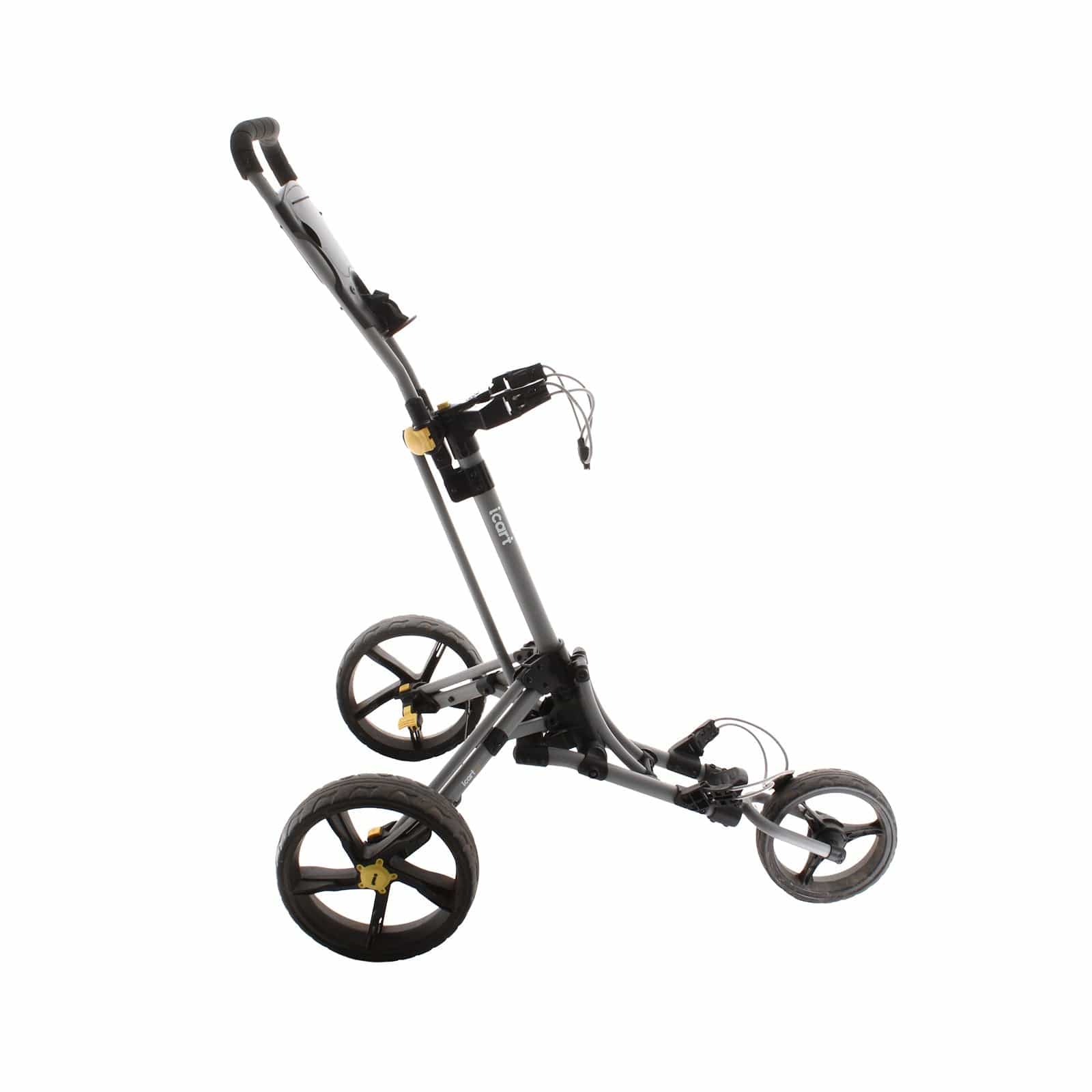 iCart GO 3-Wheel Push/Pull Trolley - Silver/Yellow - Image 3