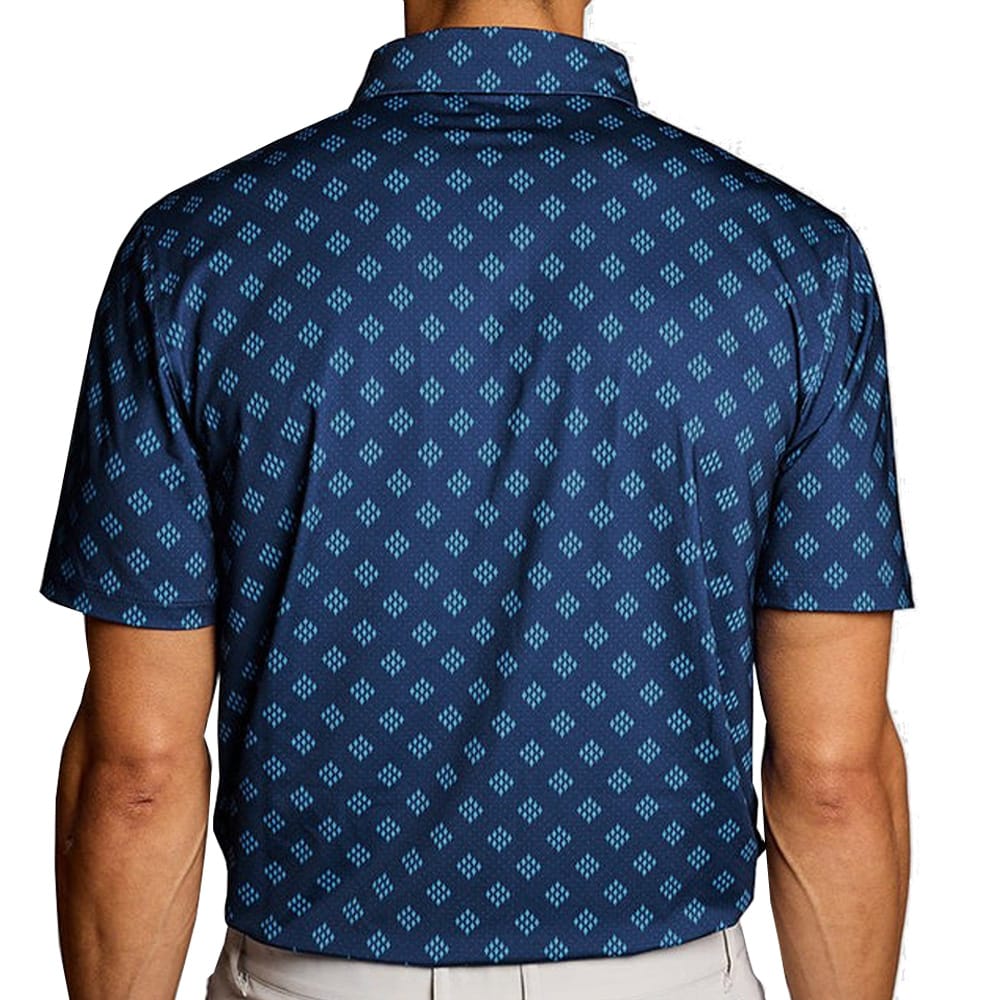 Lyle & Scott Golf Argyle Print Polo Shirt - Navy Peony - Image 2