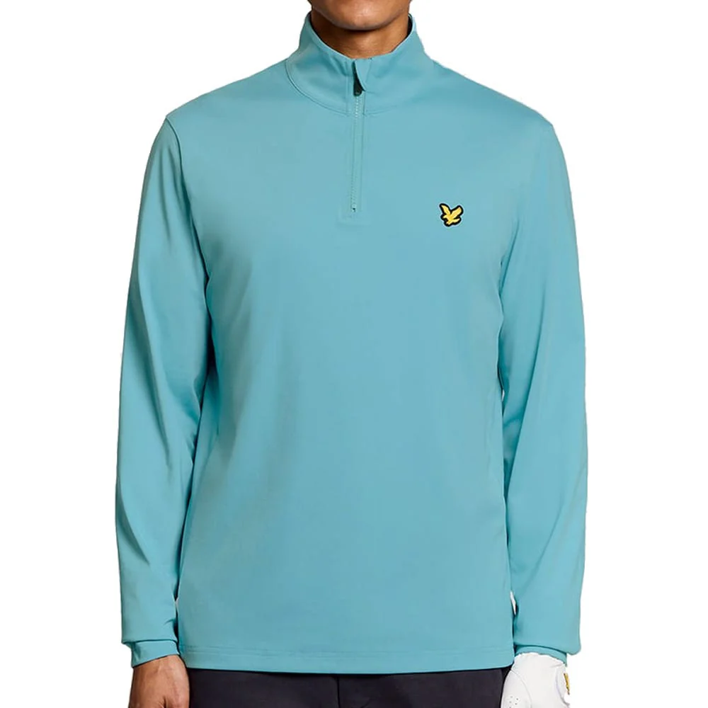 Lyle & Scott Golf Core Quarter Zip Midlayer - Aquamarine Blue - Image 3