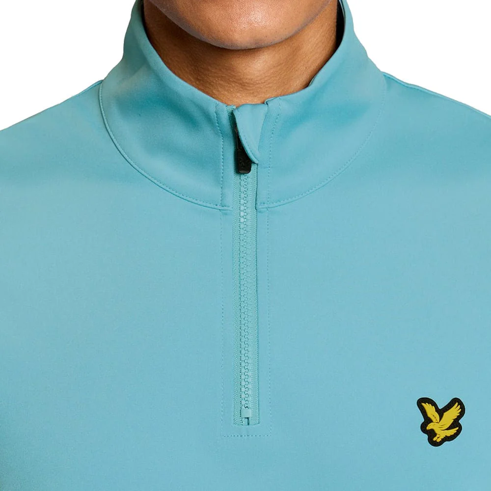 Lyle & Scott Golf Core Quarter Zip Midlayer - Aquamarine Blue - Image 4