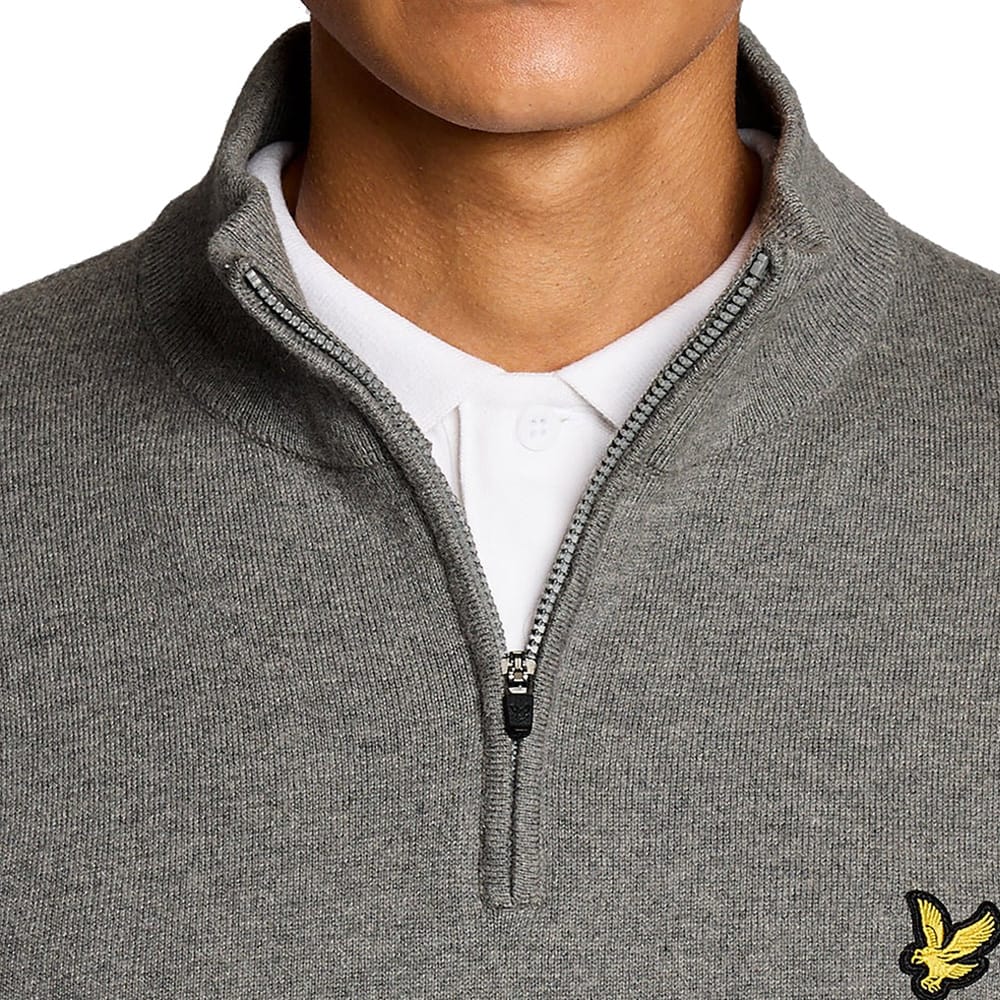 Lyle & Scott Golf Quarter Zip Jumper - Mid Grey Marl - Image 3