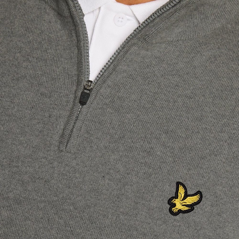 Lyle & Scott Golf Quarter Zip Jumper - Mid Grey Marl - Image 6