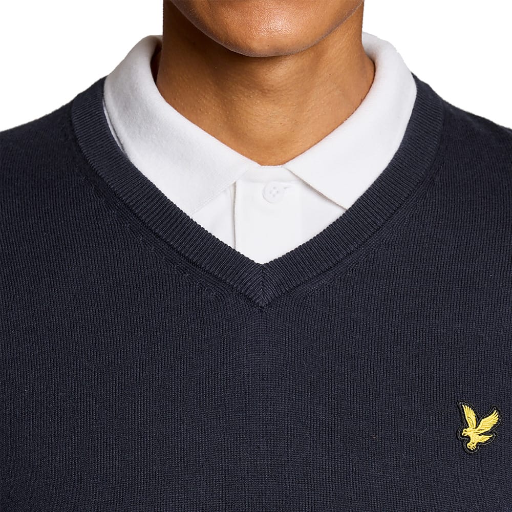 Lyle & Scott Golf V Neck Pullover - Dark Navy - Image 3