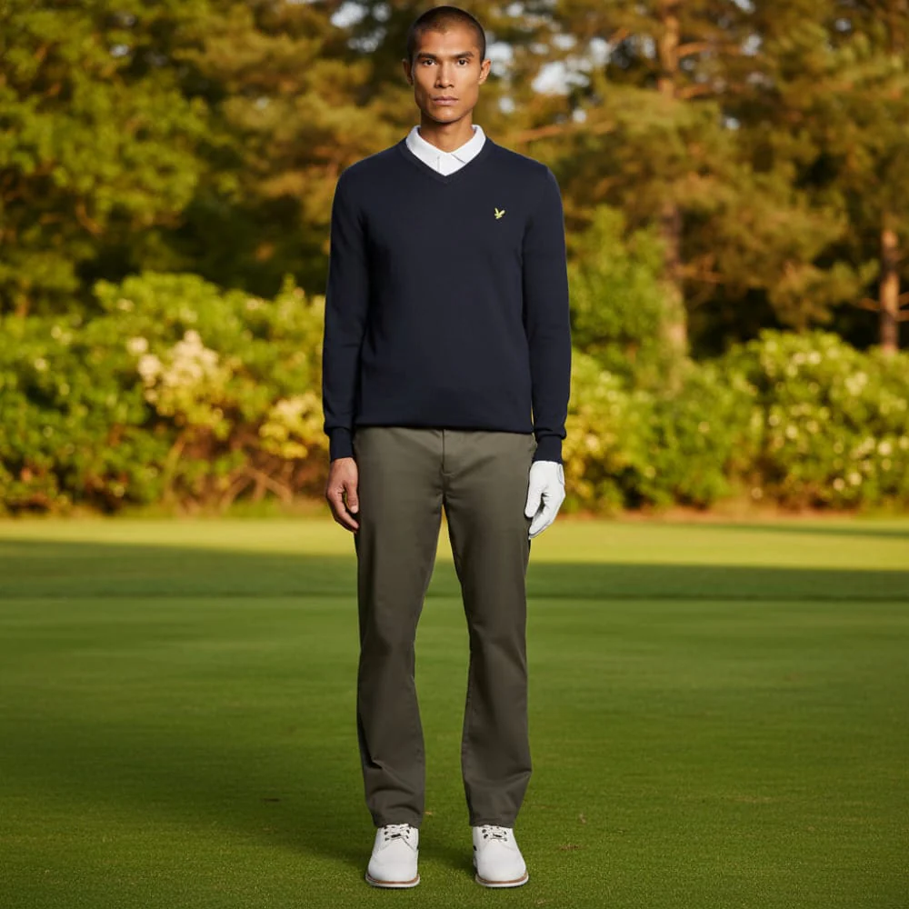 Lyle & Scott Golf V Neck Pullover - Dark Navy - Image 4